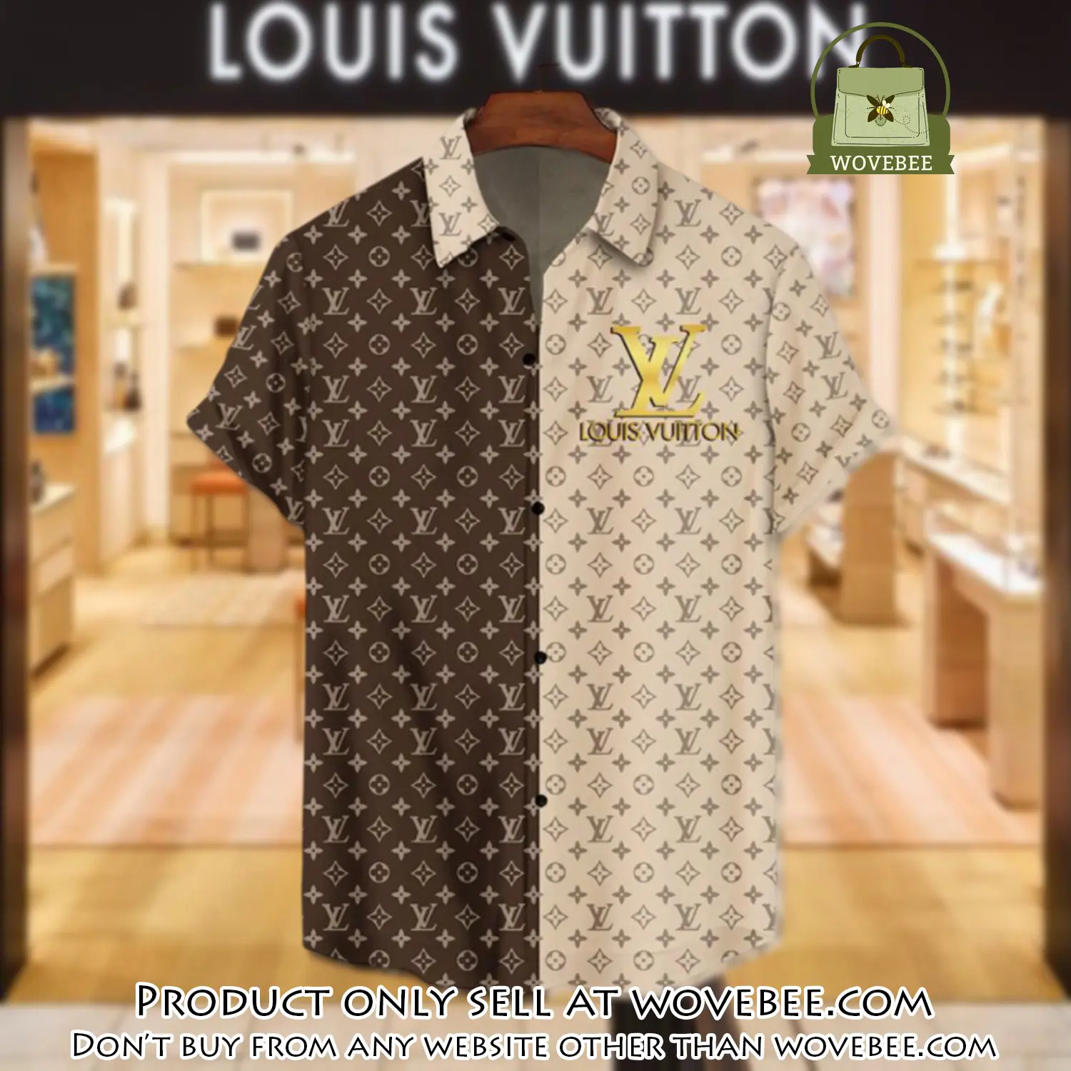 Lv louis vuitton luxury hawaiian shirt & short set lhs1193 wvb5253050